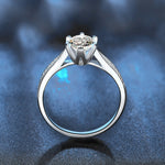 S925 Sterling Silver Moissanite Classic Six-Claw Ring