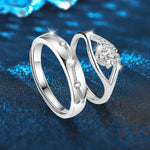 S925 Sterling Silver Moissanite Fated Love Couple Ring
