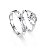 S925 Sterling Silver Moissanite Fated Love Couple Ring