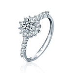 S925 Sterling Silver "Starry Night" Moissanite Engagement Ring