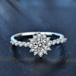 S925 Sterling Silver "Starry Night" Moissanite Engagement Ring
