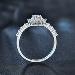 S925 Sterling Silver "Starry Night" Moissanite Engagement Ring