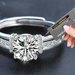 S925 Sterling Silver Four Prong Openwork Moissanite Engagement Ring
