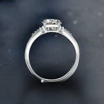 S925 Sterling Silver Four Prong Openwork Moissanite Engagement Ring