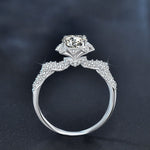 S925 Sterling Silver Bridal Bouquet Moissanite Engagement Ring