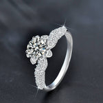 S925 Sterling Silver Bridal Bouquet Moissanite Engagement Ring