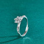 S925 Sterling Silver "Intertwined Hearts" Moissanite Ring
