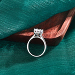 S925 Sterling Silver Large Rectangle Moissanite Statement Ring