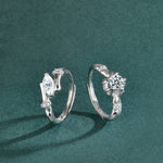 S925 Sterling Silver Moissanite First Love Forever Couple Ring