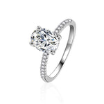 S925 Sterling Silver Oval Moissanite Ring