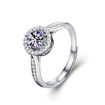 S925 Sterling Silver Moissanite Round Bag Princess Ring