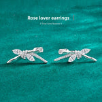 S925 Sterling Silver Marquise Moissanite Rose Lover Earrings