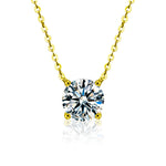 S925 Sterling Silver Moissanite Simple and Light Luxury Classic Four-Prong Necklace