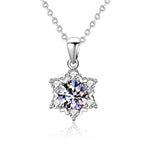 S925 Sterling Silver Moissanite Snowflake Necklace