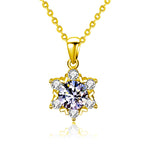 S925 Sterling Silver Moissanite Snowflake Necklace