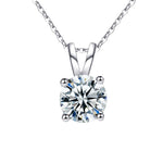 S925 Sterling Silver Moissanite Four-Claw Necklace
