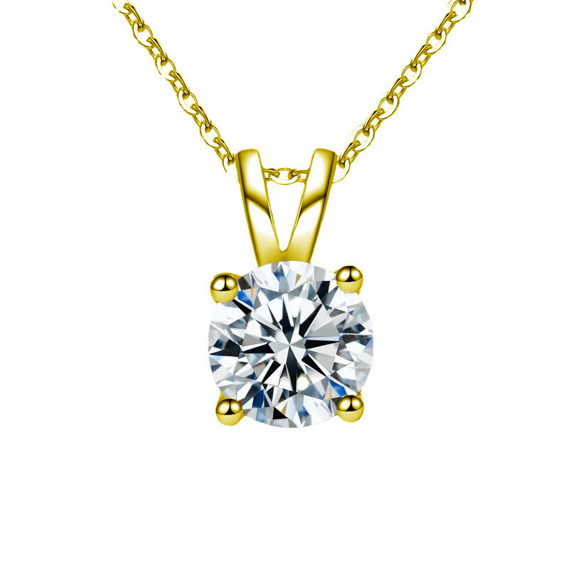 S925 Sterling Silver Moissanite Four-Claw Necklace