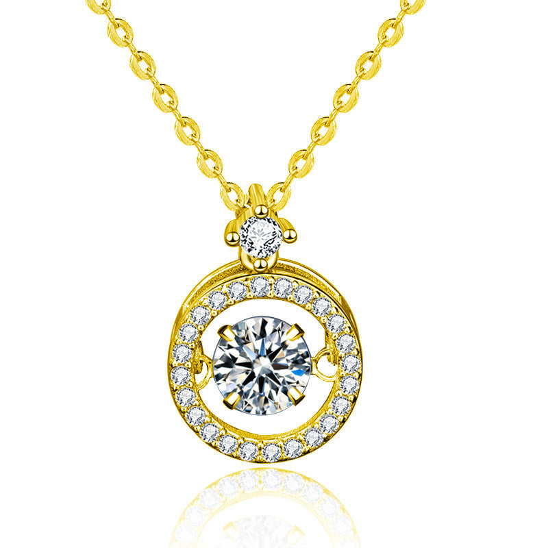 S925 Sterling Silver Moissanite Pulsatile Heart Necklace