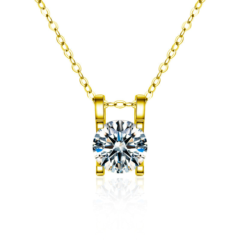 S925 Sterling Silver Moissanite Bull Head Necklace