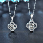S925 Sterling Silver Clover Moissanite Necklace