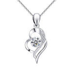 S925 Sterling Silver Moissanite Angel Wings Necklace