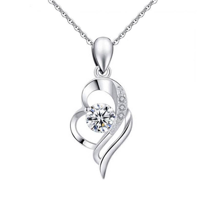 S925 Sterling Silver Moissanite Angel Wings Necklace