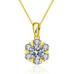 S925 Sterling Silver Moissanite Snowflake Pendant Necklace