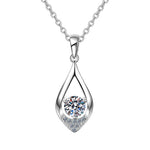 S925 Sterling Silver Moissanite Water Drop Pendant Necklace