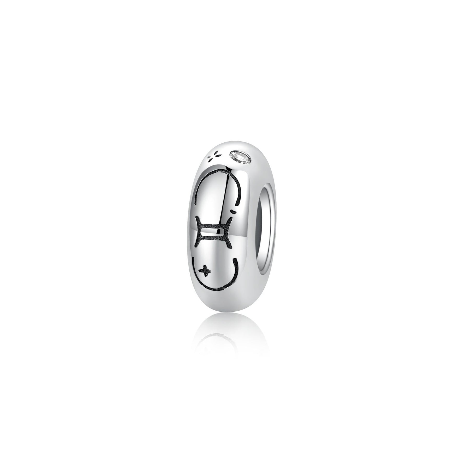 S925 Sterling Silver 12 Constellation Zircon Spacer Beads Pendant