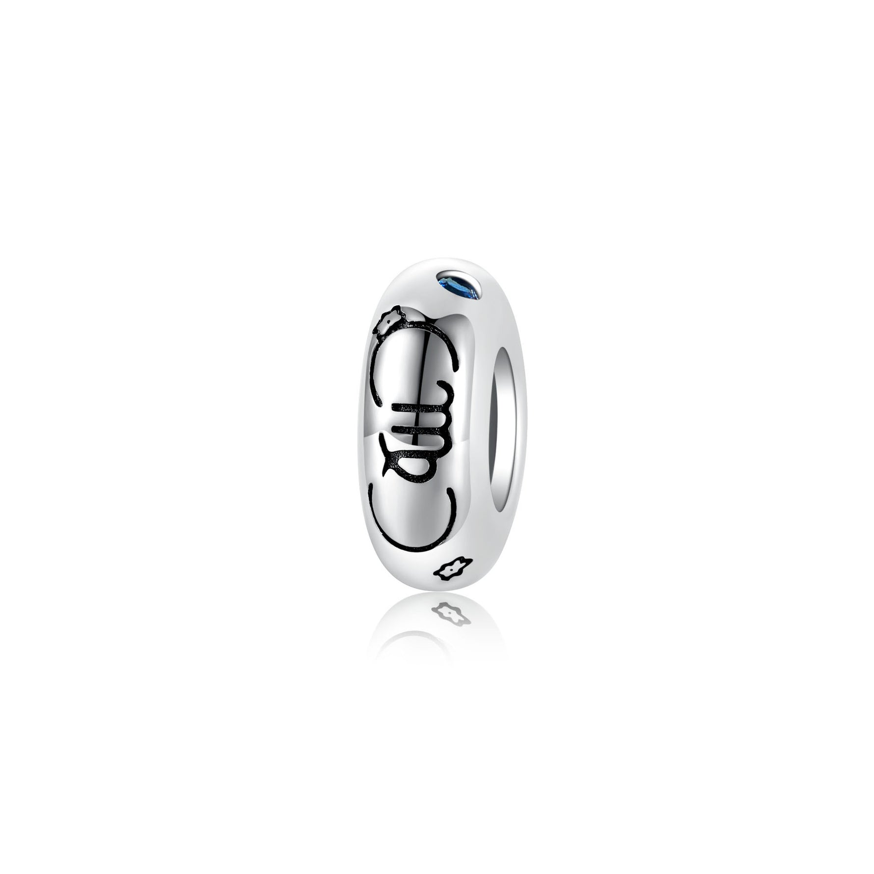 S925 Sterling Silver 12 Constellation Zircon Spacer Beads Pendant