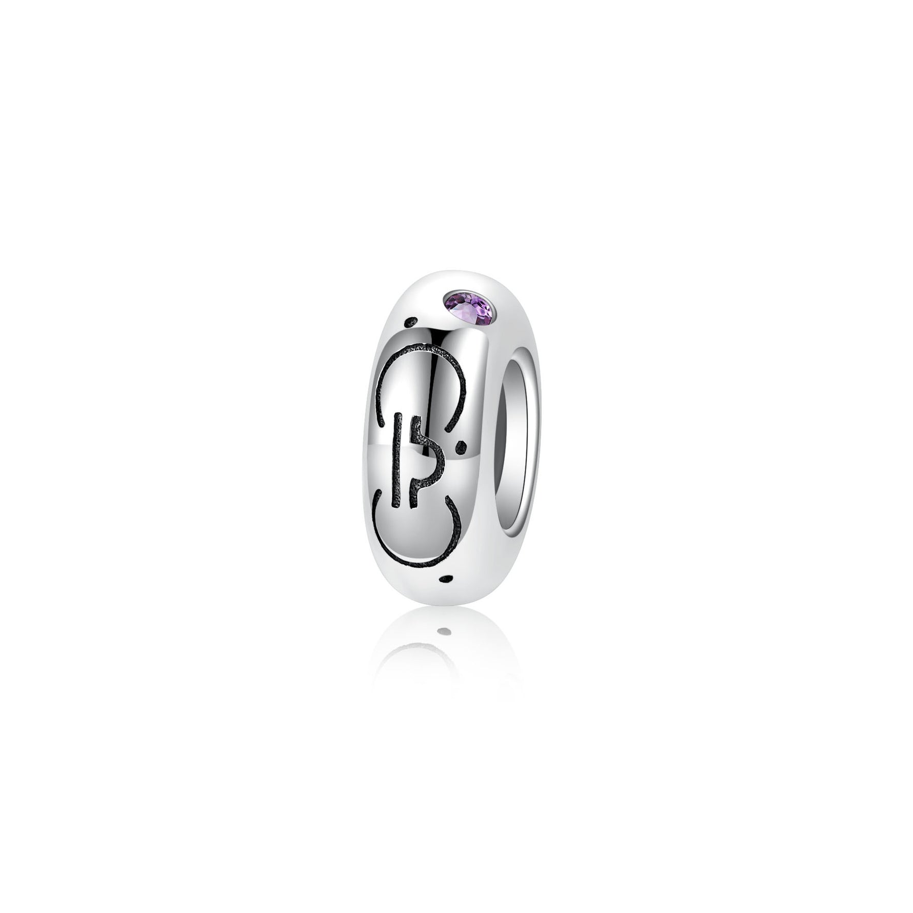 S925 Sterling Silver 12 Constellation Zircon Spacer Beads Pendant