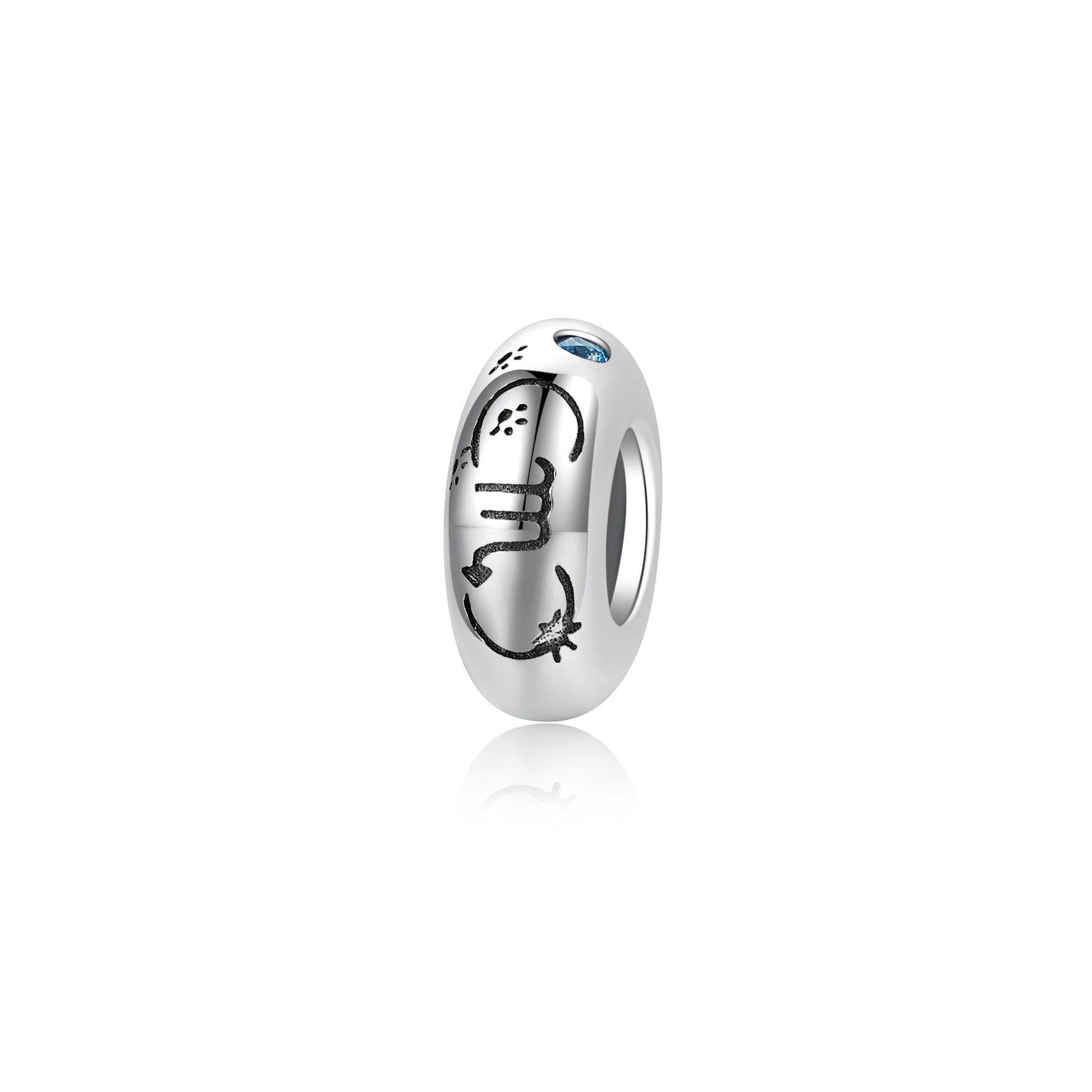 S925 Sterling Silver 12 Constellation Zircon Spacer Beads Pendant