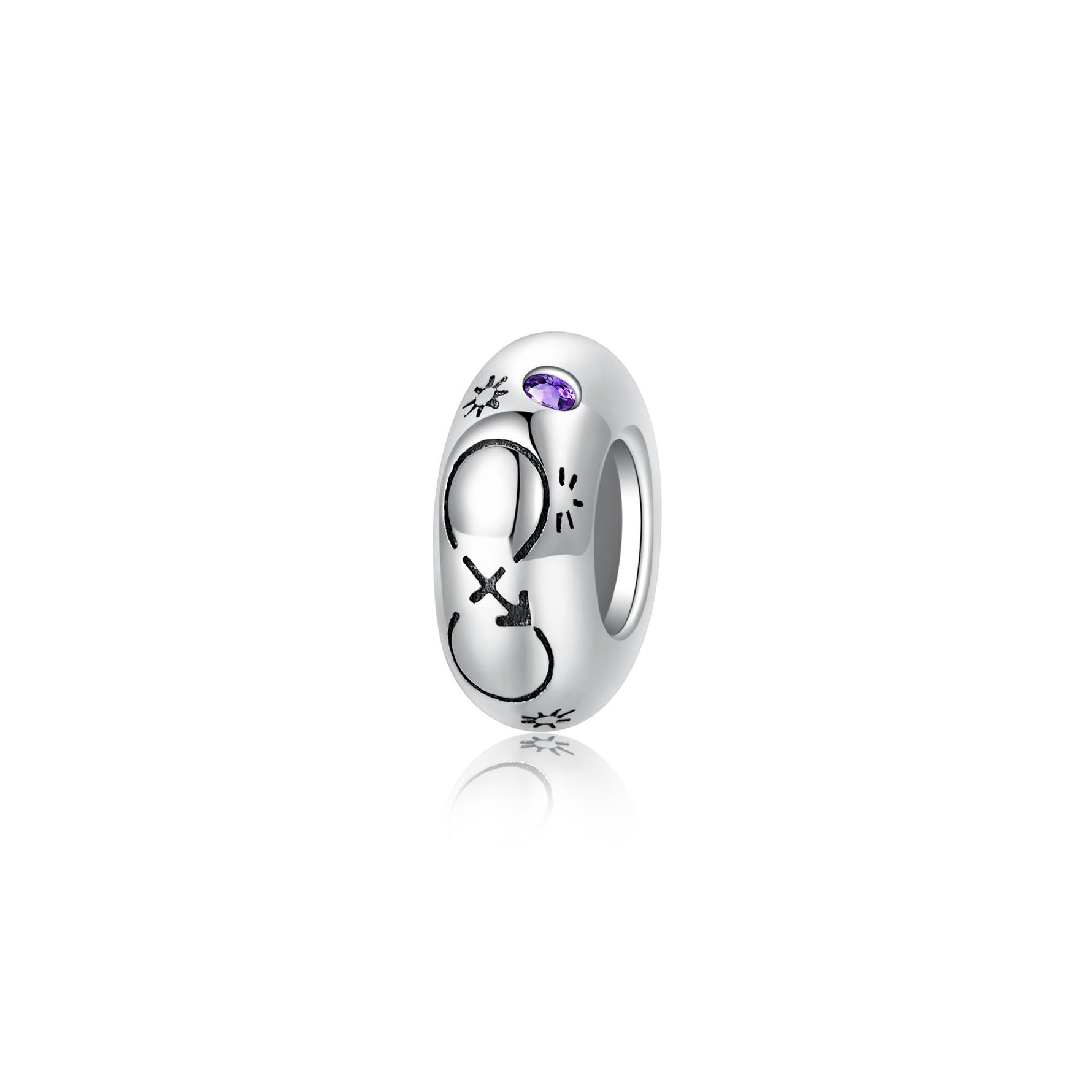 S925 Sterling Silver 12 Constellation Zircon Spacer Beads Pendant