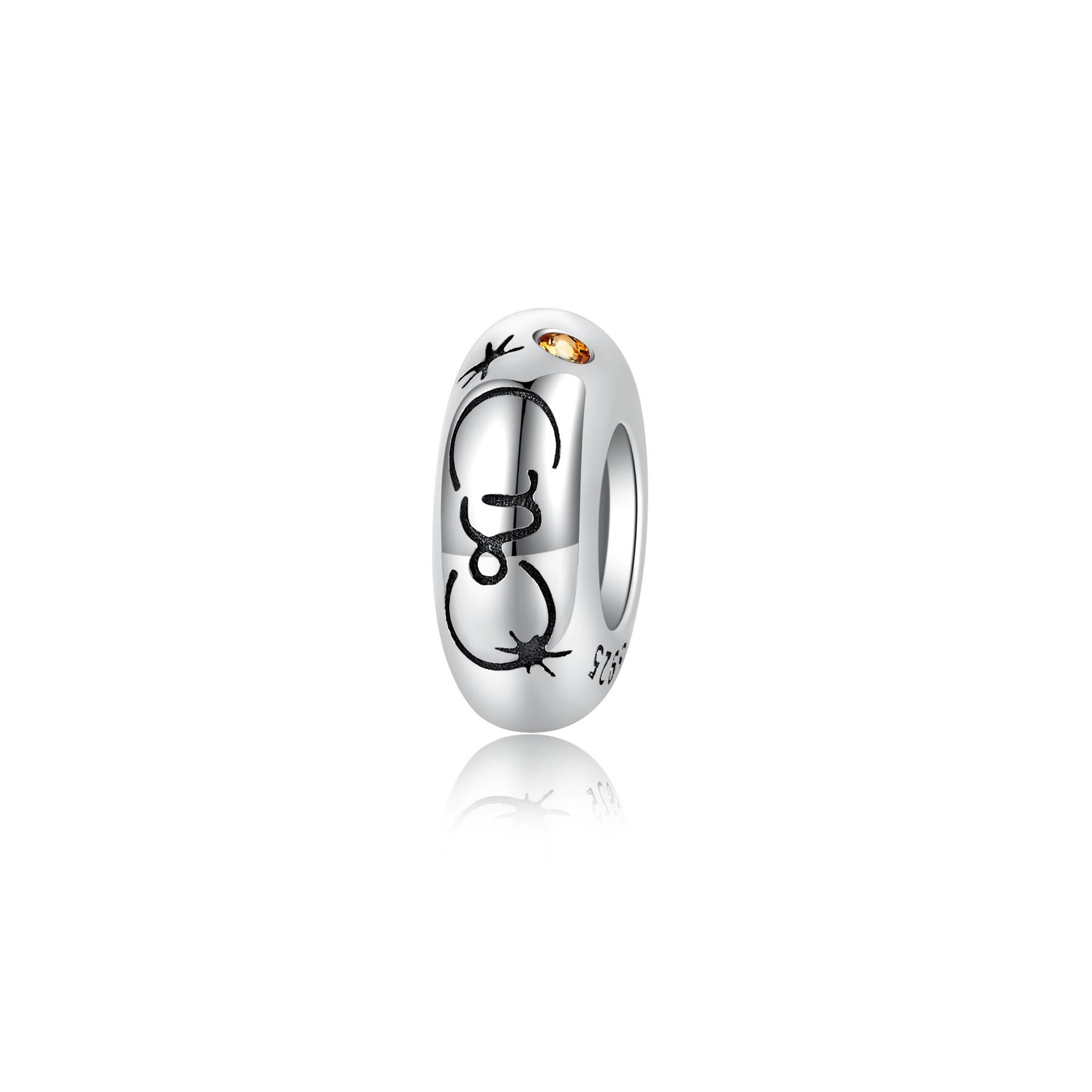 S925 Sterling Silver 12 Constellation Zircon Spacer Beads Pendant
