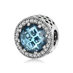 S925 Sterling Silver Beads Classic Color Zircon Snowflake Pendant