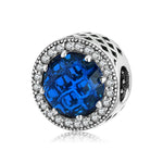 S925 Sterling Silver Beads Classic Color Zircon Snowflake Pendant
