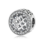 S925 Sterling Silver Beads Classic Color Zircon Snowflake Pendant