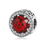 S925 Sterling Silver Beads Classic Color Zircon Snowflake Pendant