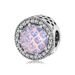 S925 Sterling Silver Beads Classic Color Zircon Snowflake Pendant