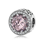 S925 Sterling Silver Beads Classic Color Zircon Snowflake Pendant