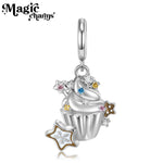 S925 Sterling Silver Ice Cream Cup Star Zircon Pendant
