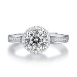 S925 Sterling Silver Fully Pave-Set Moissanite Adjustable Ring