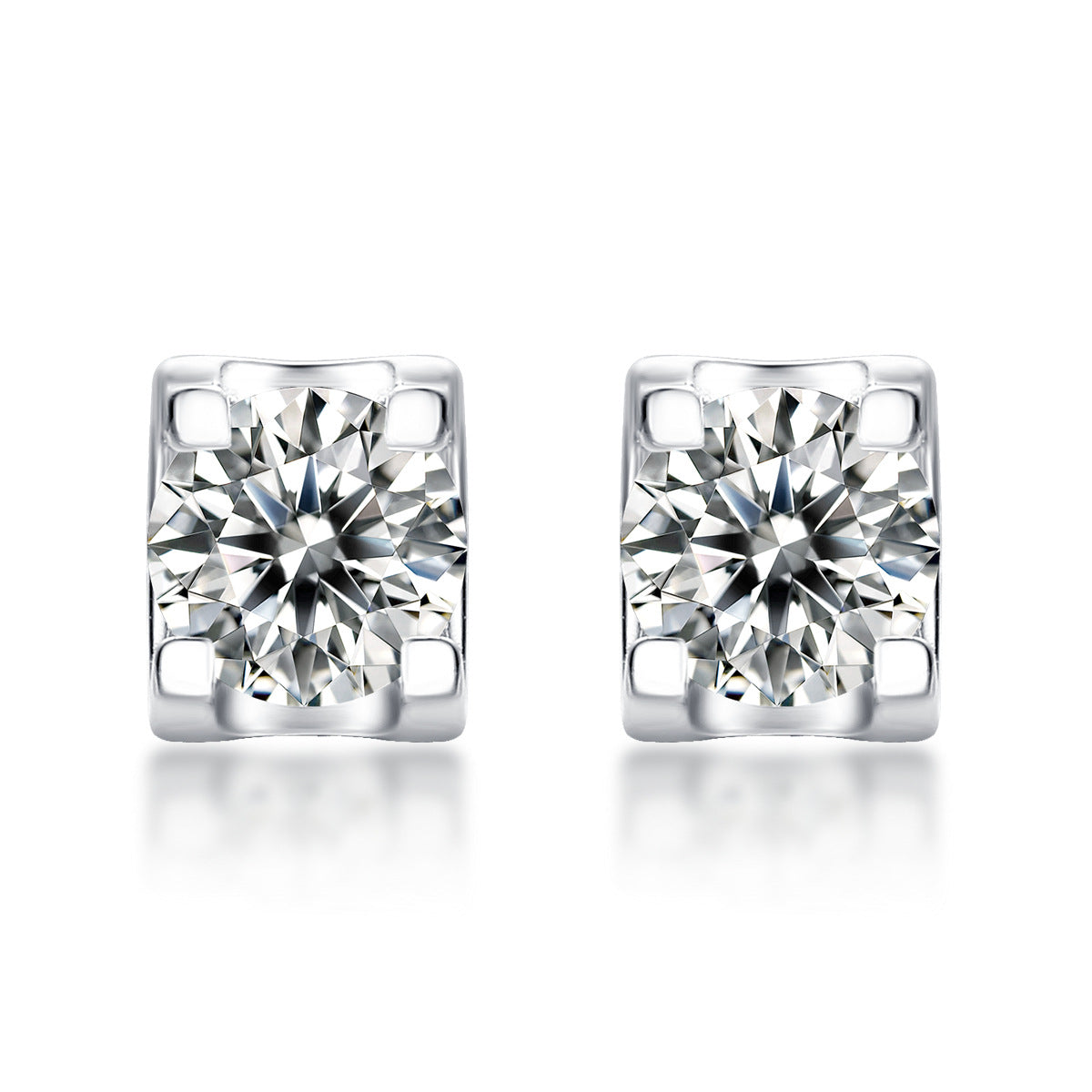 S925 Silver Moissanite "Bull Head" Stud Earrings