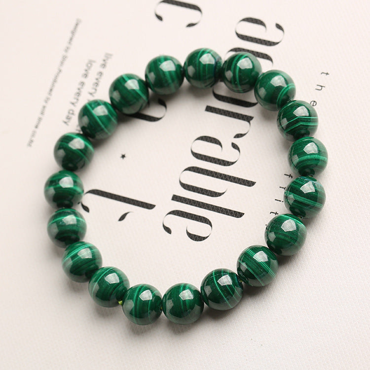 Raw Green Crystal and Malachite Bracelet