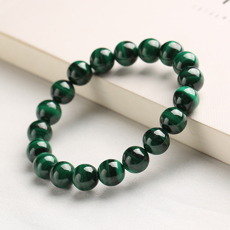 Raw Green Crystal and Malachite Bracelet