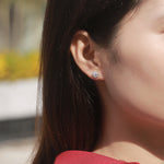 S925 Sterling Silver Snowflake Stud Earrings with Moissanite
