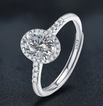 S925 Sterling Silver Oval Moissanite Ring