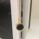 S925 Sterling Silver Zircon and Purple Sand Stone Collarbone Necklace