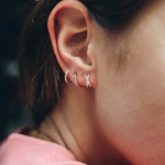 S925 Sterling Silver Double-Layer Zircon-Inlaid Crisscross Single Ear Cuff (Non-Pierced)
