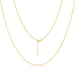 S925 Sterling Silver Adjustable Length Clavicle Chain Necklace